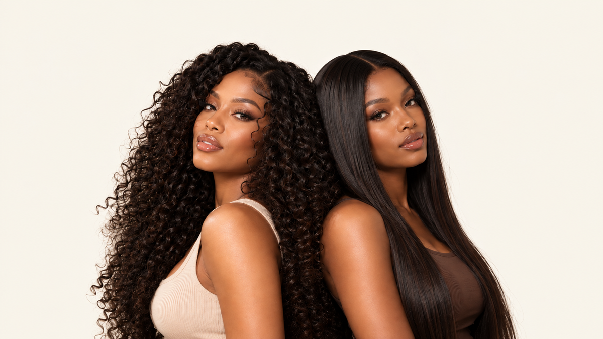 Models showcasing healthy, shiny hair with LIAPS Beauty hair care